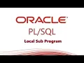 Easily create plsql local subprogram in oracle database using simple steps