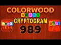 COLORWOOD WORDS CRYPTOGRAM level 989