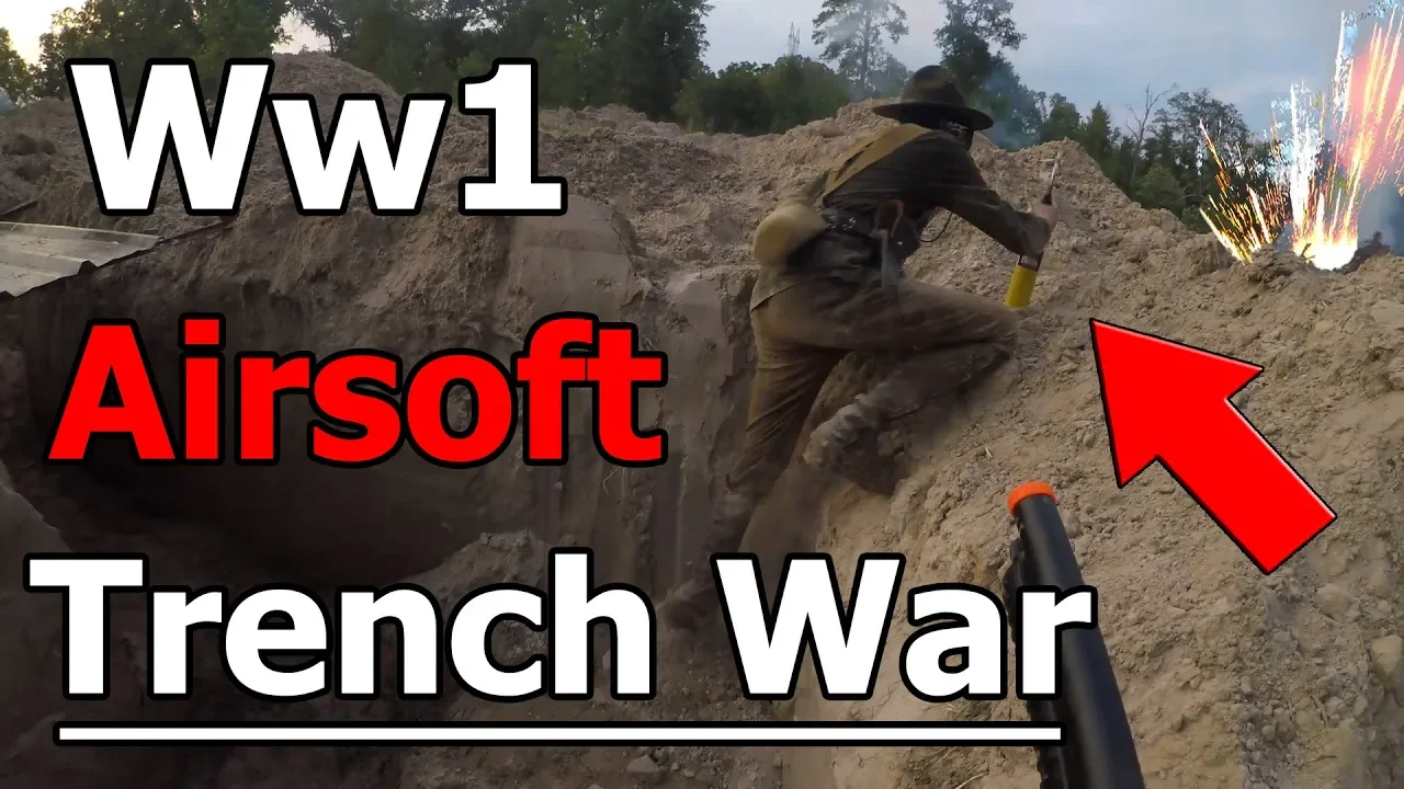 INTENSE WW1 Airsoft Trench War! WITH FIREWORKS!