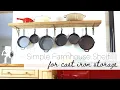 Simple Farmhouse Shelf for Cast Iron Storage Natural Soap Finish Kitchen Organization