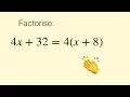 Factorising Algebraic Expressions factoring factorizing