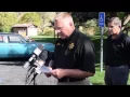 Lt Mike Peterson speaks at a press conference about a shooting in Logan Canyon on Monday