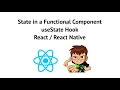 useState Hook in react or react native functional component