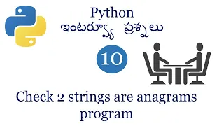 program to check 2 strings are anagrams Python Interview questions pythonfor beginners python