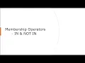 Python Lists Tutorial No 5 Membership Operators in Python