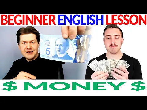 Iniciante fácil Listening em inglês Curso Lição: Canadian & American Money 💲💵💲 Input compreensível (CI)
