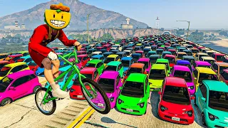 1 BICICLETA vs 900 COCHES! - GTA 5 ONLINE