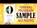 Funeral Program Sample With No Photo - Graceful Design