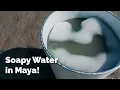 Dirty water bubbles and soap suds in Maya