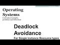 Deadlock handling methods Deadlock avoidance for single instance resource types