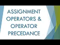 Assignment Operator Operator Precedence BASIC Operators Computer 10th Matric Urdu ES