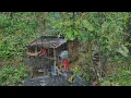 Lagu Menakutkan 😭 Di Guyur Hujan Deras Non-stop - Bertahan Hidup Di Pondok Kecil Di Tengah Hutan