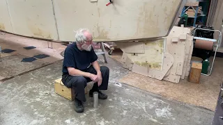 Bow centerboard and spade rudder.