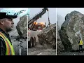 40 Ton Boulder Crushes Highway and Triggers Major Recovery Highway Thru Hell