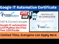 Google IT Free course Certificate Google IT Automation with Python Professional Certificate