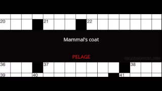 Mammal s coat Crossword Clue Solution