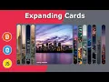 Front End UI Elements Expanding Cards using HTML5 CSS3 and Javascript