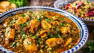 سر الجلبانة بالسيبيا ناجحة ومضمونة 💯 | Tunisian Seafood Recipe + Bulgur Salad