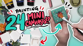 I PAINTED 24 MINI CANVASAS for my Friends!