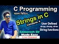 Strings in C Lecture 04 UserDefined Functions strcpy strcmp strrev C Programming Bengali