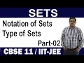 Type of SETS Notation of Sets Part-2 SETS Class-11 Maths