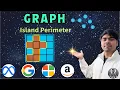 LeetCode 463 Island Perimeter Python Grid Adjacency Math AlgoYogi