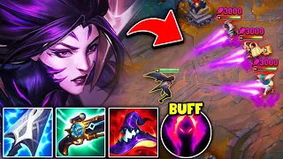 NEW AP SNIPER KAI'SA ONE SHOTS YOU FROM ACROSS THE LANE! (BUFFED DARK HARVEST)