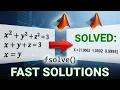Numerical Solution of System of Nonlinear Equations in MATLAB With fsolve