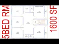 HOUSE PLAN DESIGN EP 02 1600 SQUARE FEET 5 BEDROOMS HOUSE PLAN LAYOUT PLAN