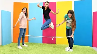 girl video sevcan ay e and mit playing jump rope fun games 