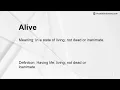 Alive Meaning