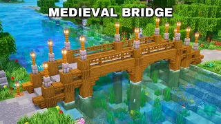 Minecraft ULTIMATE Medieval Bridge Tutorial how to build 1 21