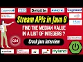 Java 8 Stream API Interview Questions Find the Median Value in a List of Integers using Stream API