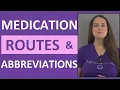 Medication Routes of Administration and Medical Abbreviations Nursing NCLEX Review
