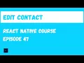 Edit Contact React Native Beginner Project Course