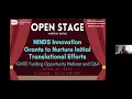 OPEN Stage Webinar NINDS IGNITE Program Funding Opportunity and Q A