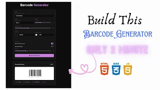 Build a Custom Barcode Generator HTML CSS JS Tutorial Free Source Code