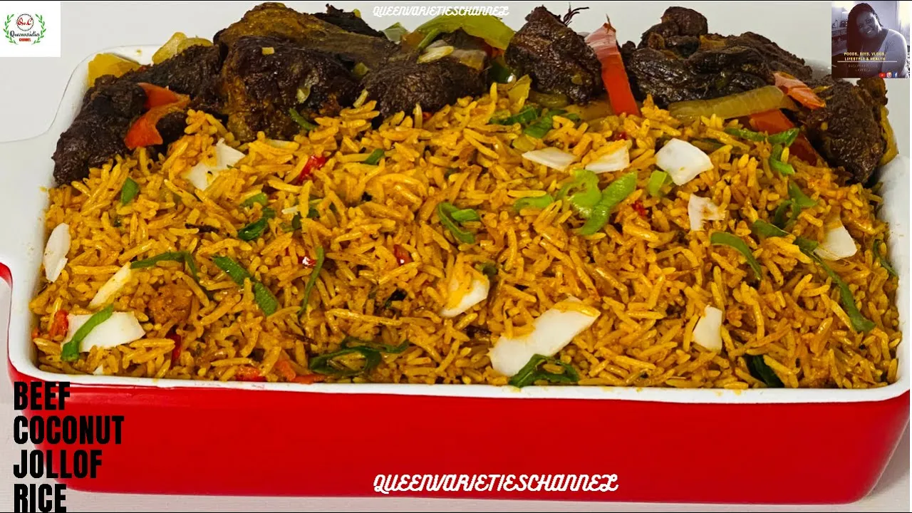 The Best COCONUT Jollof Rice Recipe  Nigerian COCONUT jollof Rice  Step by Step