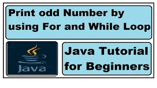 Print odd Number using while loop in Java