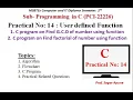 Practical-14 C Pro User defined function Find GCD Find factorial of number PCI CPR MSBTE