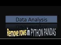Removing rows from data set in PYTHON PANDAS HINDI TUTORIAL