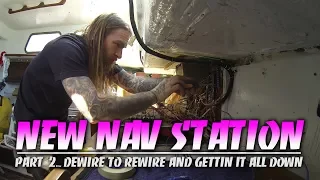 Unwiring the Old Switch Panel in the Nav Station on a 1965 Alberg 30 sailboat