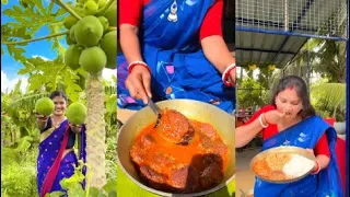 Garden Fresh papaya Curry ll vegetable & Delicious  #cooking #recipe #bengalifood