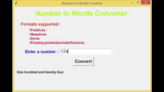 Number to Words Converter App using Tkinter in Python