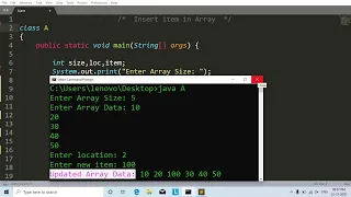 Java program to insert element in an array Learn Coding