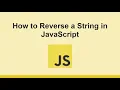 How to Reverse a String in JavaScript Loop Bangla