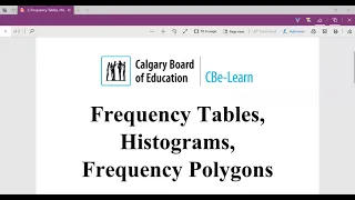 2-Frequency Tables Histograms Frequency Polygons