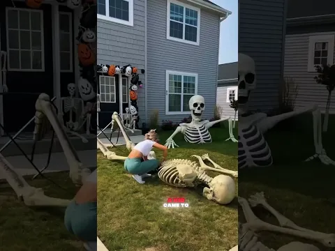 She Used a Giant Skeleton to Scare Away Kids! 💀😱