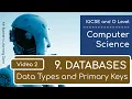 IGCSE Computer Science 2023-25 - Topic 9 DATABASES 2
