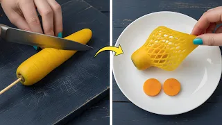 🔪 Einfache Tricks zum Obst- und Gemüseschnitzen und Schälen, die du lieben wirst!